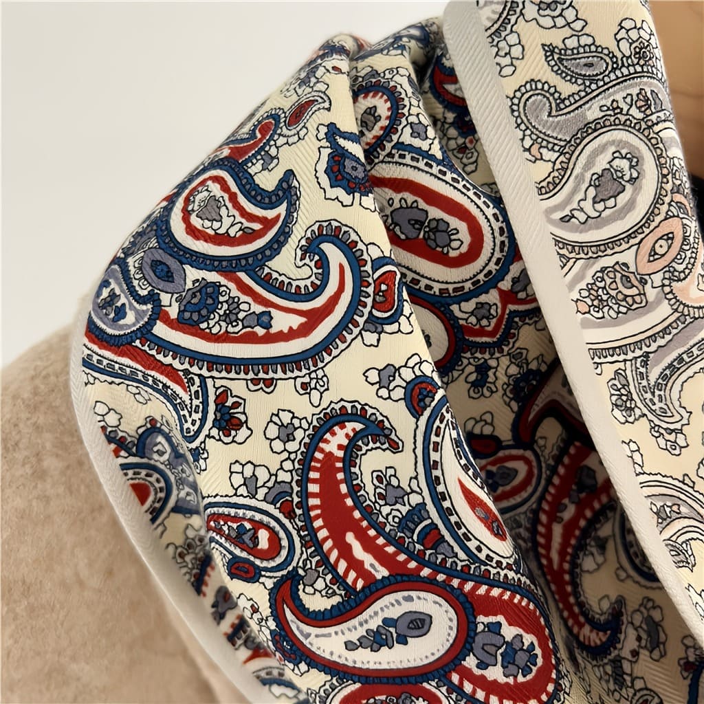 MaraSilk Pure Mulberry Silk-Wool Scarf - Ribbon MS814