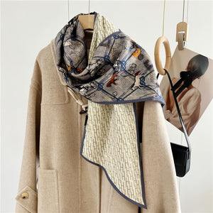 MaraSilk Pure Mulberry Silk-Wool Scarf - Ribbon MS814 57" x 10" MS81407