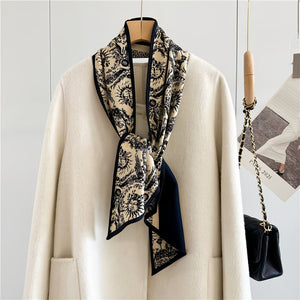 MaraSilk Pure Mulberry Silk-Wool Scarf - Ribbon MS814