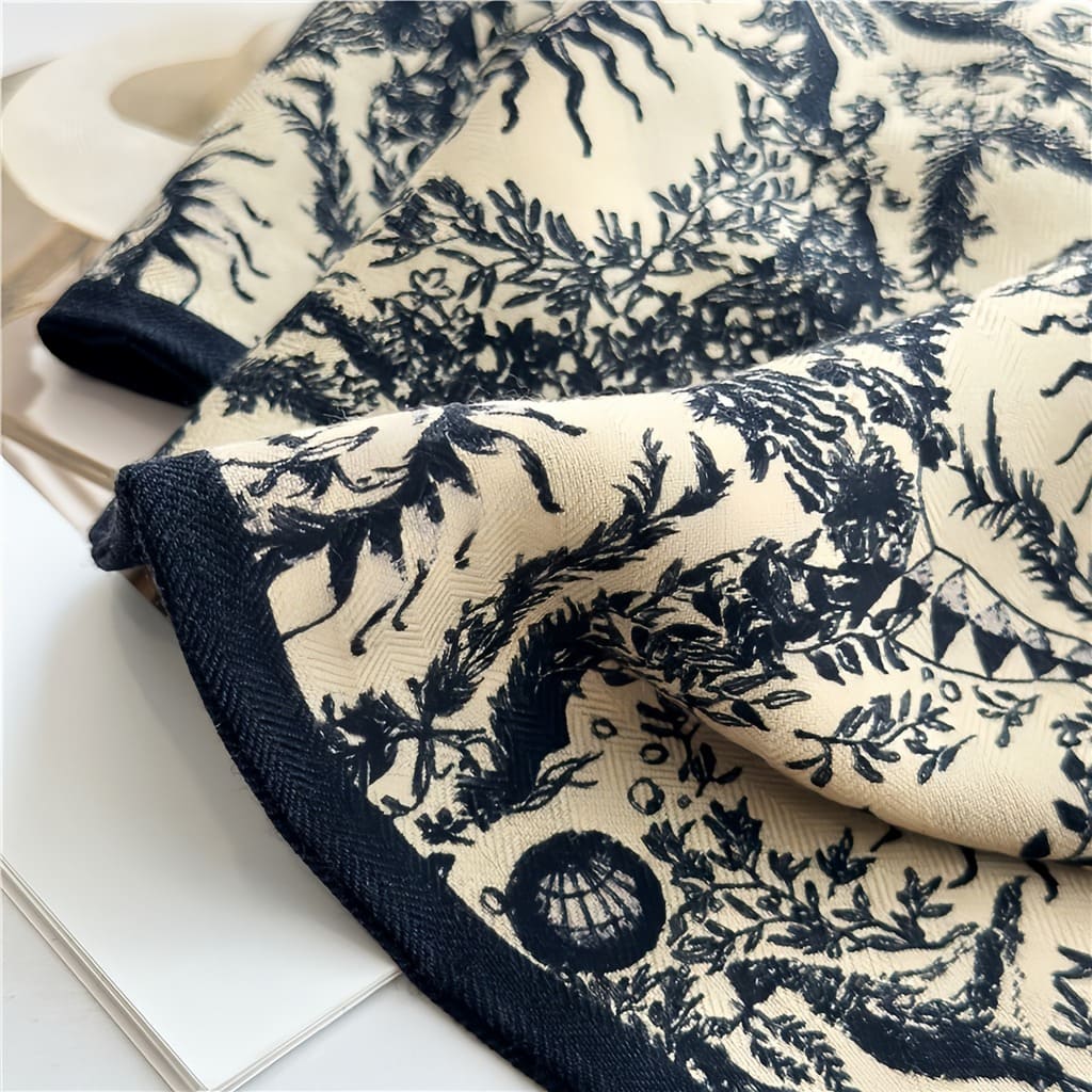 MaraSilk Pure Mulberry Silk-Wool Scarf - Ribbon MS814