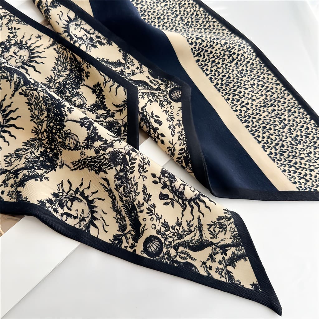 MaraSilk Pure Mulberry Silk-Wool Scarf - Ribbon MS814