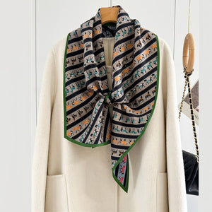 MaraSilk Pure Mulberry Silk-Wool Scarf - Ribbon MS814