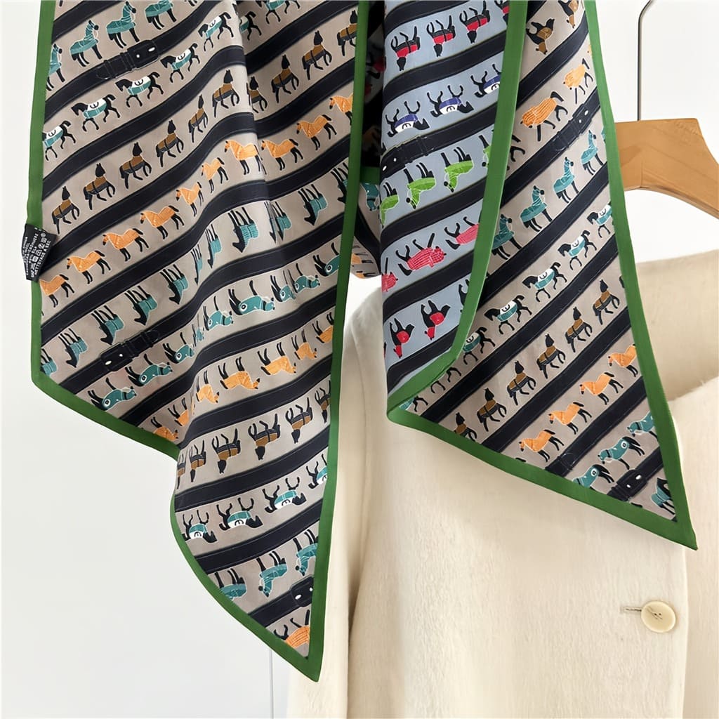 MaraSilk Pure Mulberry Silk-Wool Scarf - Ribbon MS814