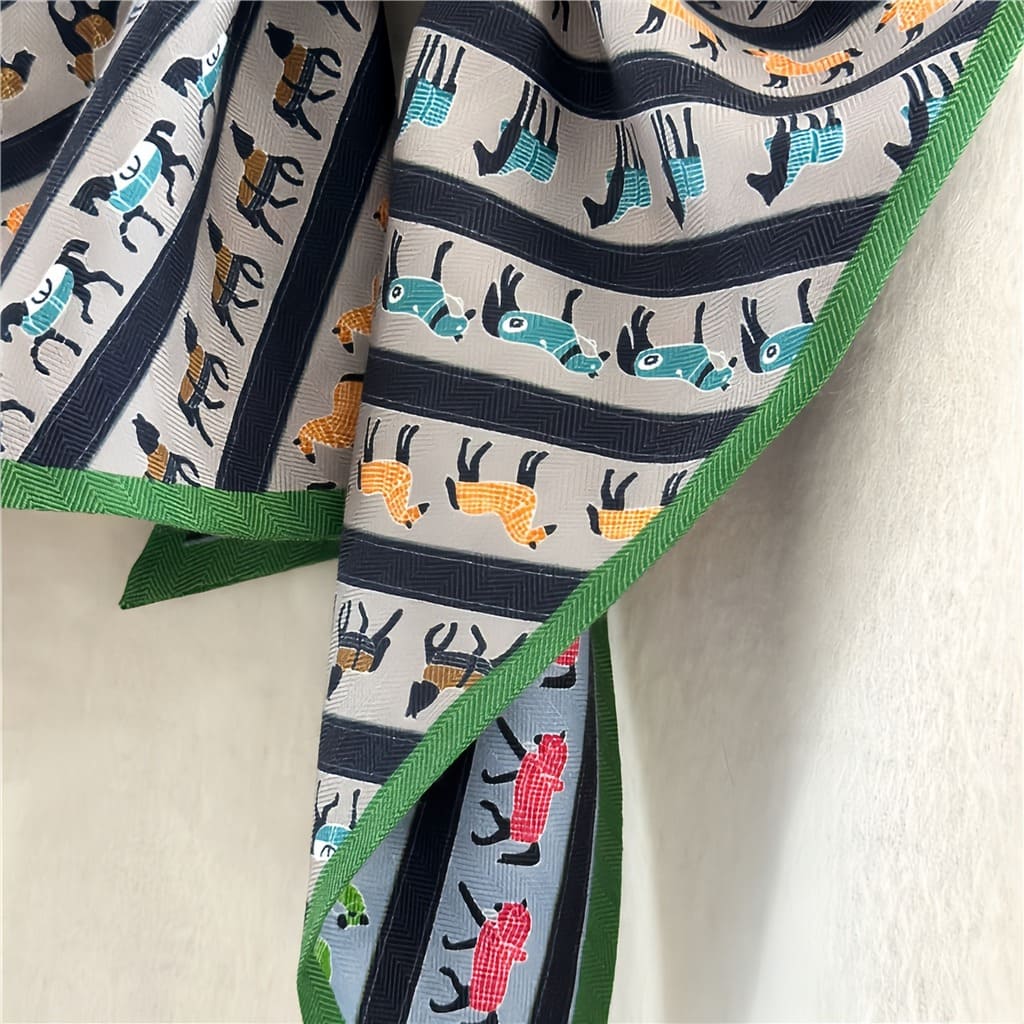 MaraSilk Pure Mulberry Silk-Wool Scarf - Ribbon MS814