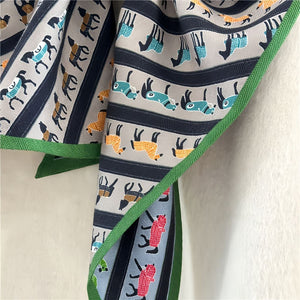 MaraSilk Pure Mulberry Silk-Wool Scarf - Ribbon MS814