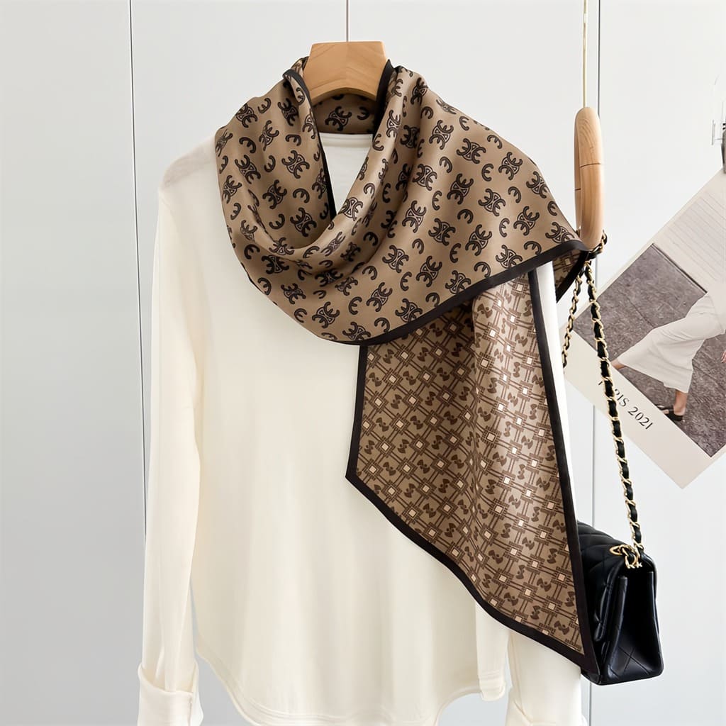 MaraSilk Pure Mulberry Silk-Wool Scarf - Ribbon MS814 57" x 10" MS81408