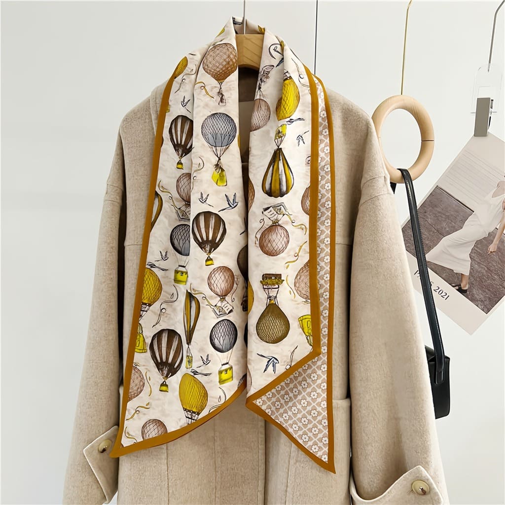 MaraSilk Pure Mulberry Silk-Wool Scarf - Ribbon MS814