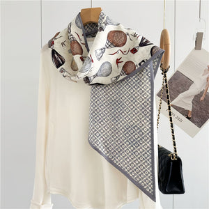 MaraSilk Pure Mulberry Silk-Wool Scarf - Ribbon MS814