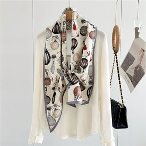 MaraSilk Pure Mulberry Silk-Wool Scarf - Ribbon MS814