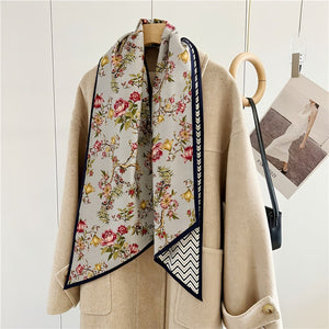 MaraSilk Pure Mulberry Silk-Wool Scarf - Ribbon MS814