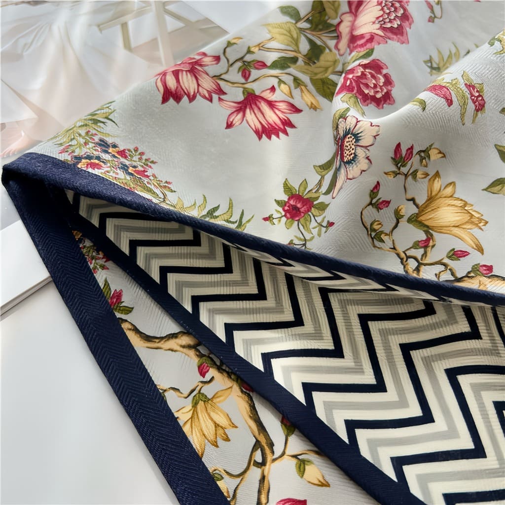 MaraSilk Pure Mulberry Silk-Wool Scarf - Ribbon MS814