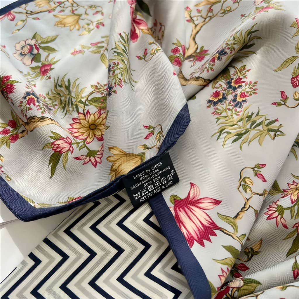 MaraSilk Pure Mulberry Silk-Wool Scarf - Ribbon MS814