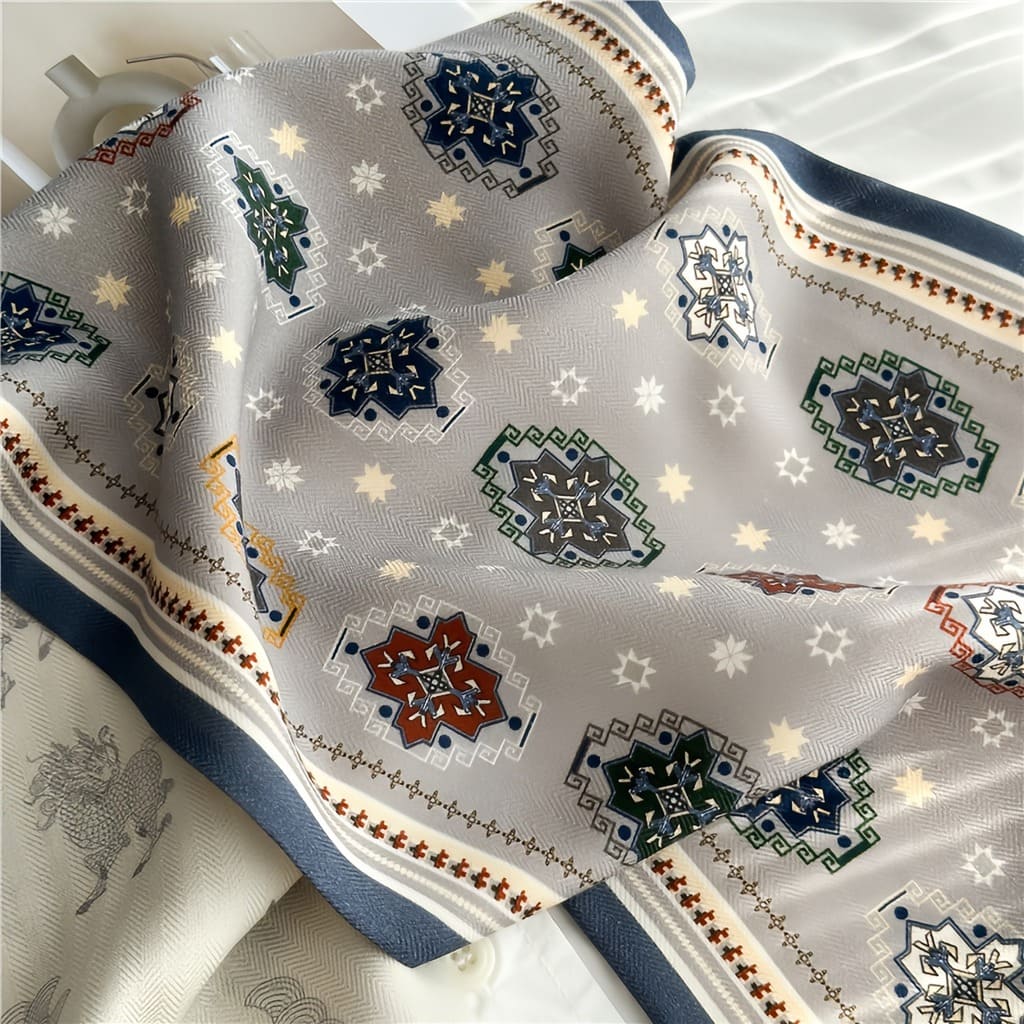 MaraSilk Pure Mulberry Silk-Wool Scarf - Ribbon MS815