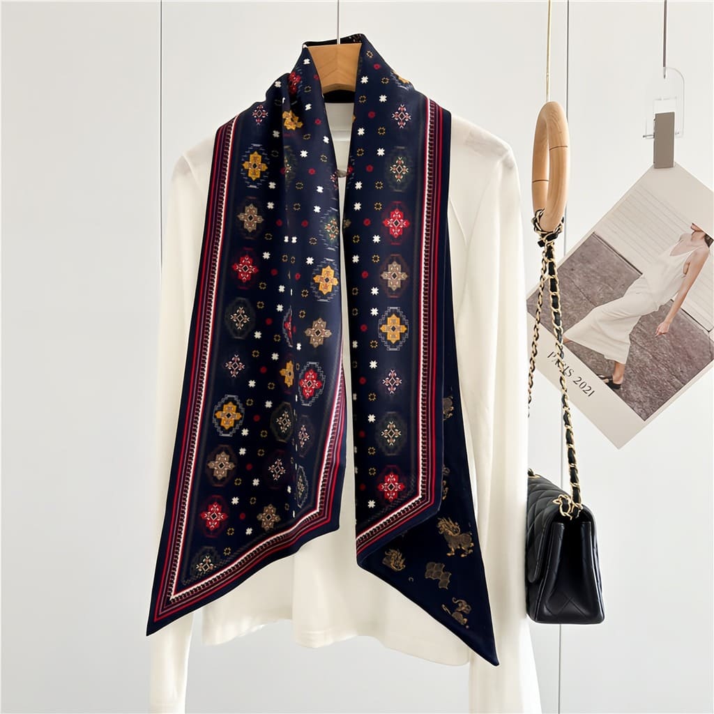 MaraSilk Pure Mulberry Silk-Wool Scarf - Ribbon MS815