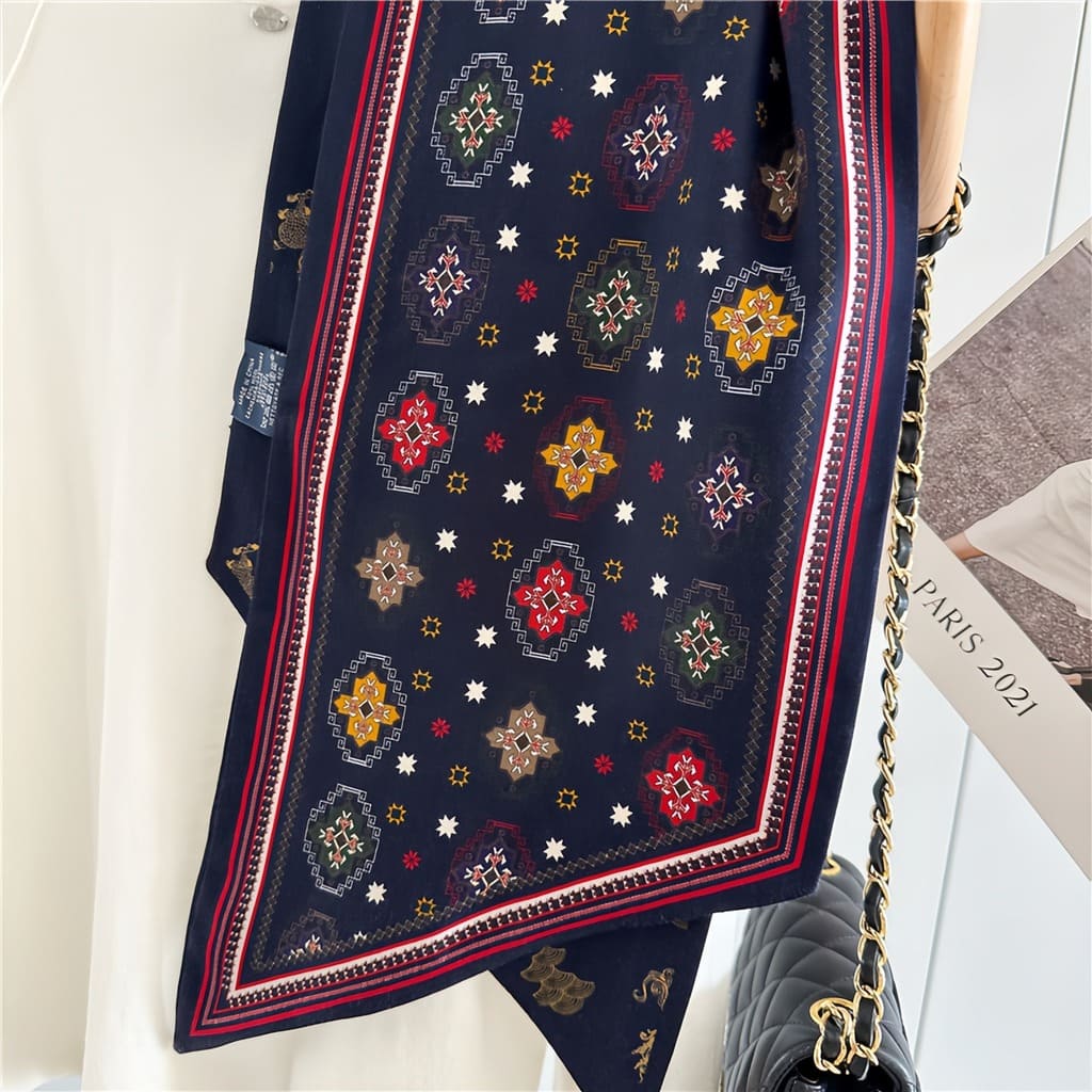 MaraSilk Pure Mulberry Silk-Wool Scarf - Ribbon MS815