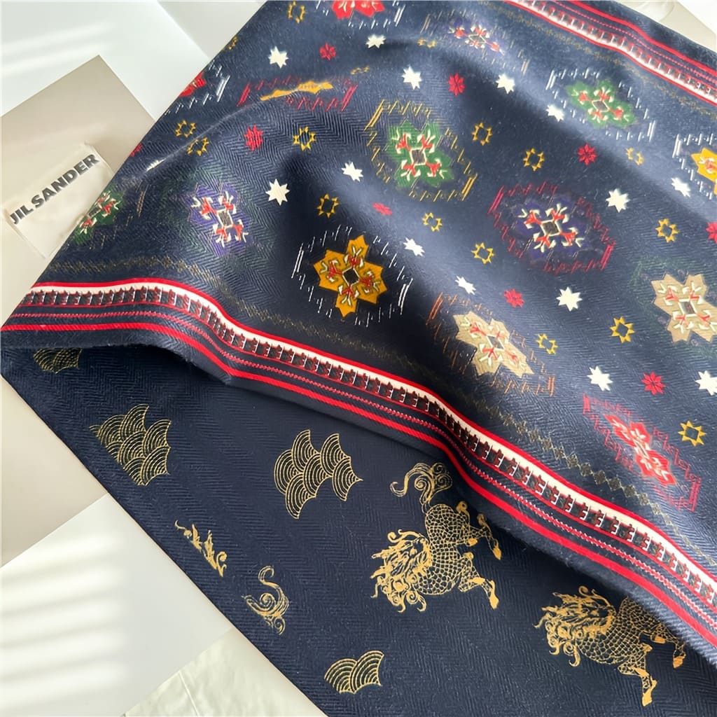 MaraSilk Pure Mulberry Silk-Wool Scarf - Ribbon MS815