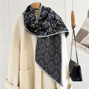 MaraSilk Pure Mulberry Silk-Wool Scarf - Ribbon MS815