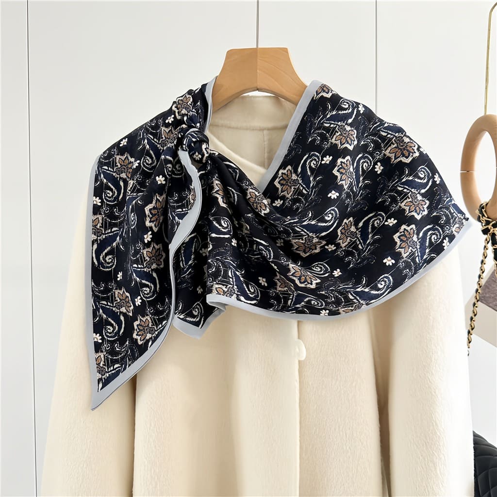 MaraSilk Pure Mulberry Silk-Wool Scarf - Ribbon MS815