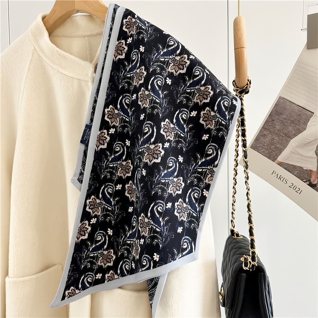 MaraSilk Pure Mulberry Silk-Wool Scarf - Ribbon MS815