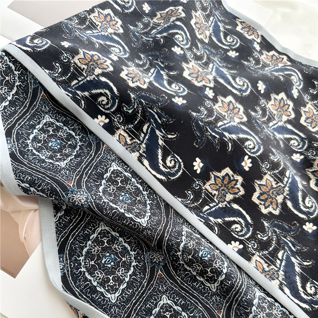 MaraSilk Pure Mulberry Silk-Wool Scarf - Ribbon MS815