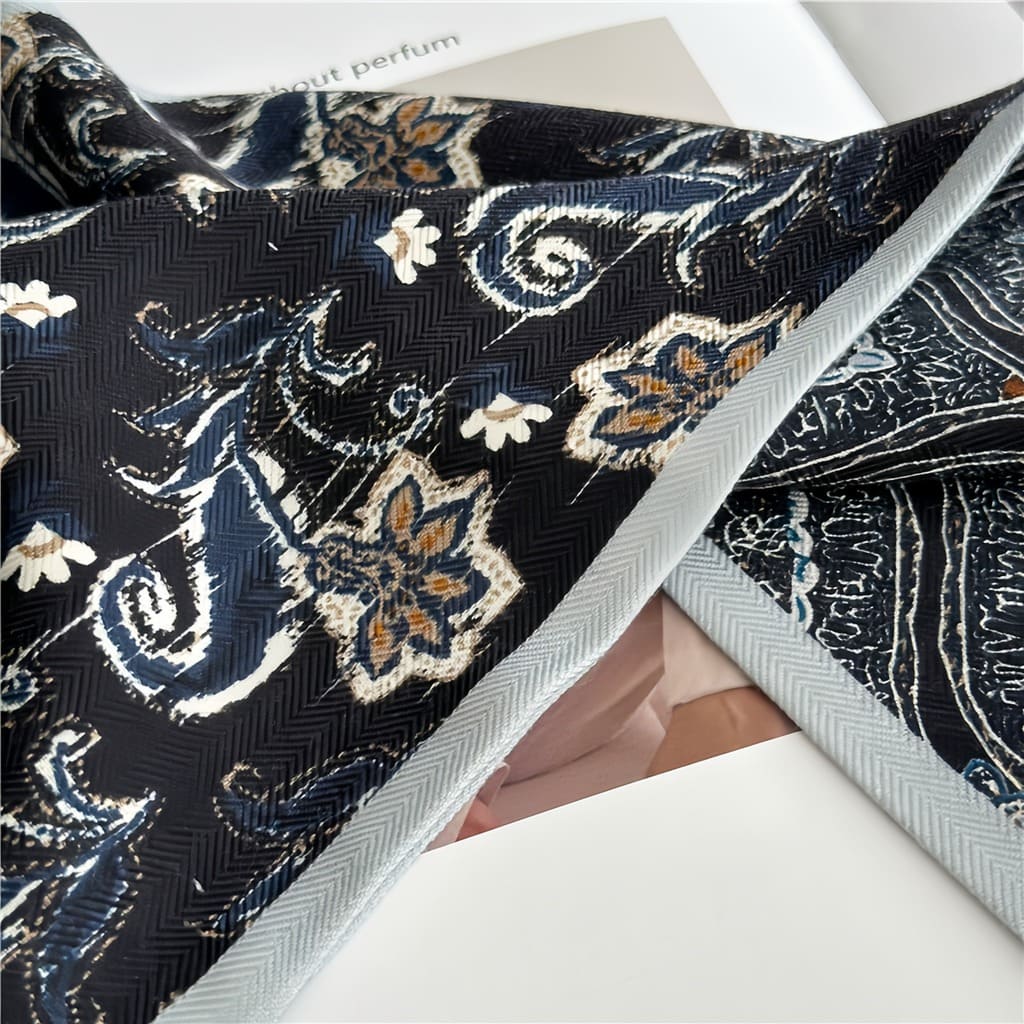 MaraSilk Pure Mulberry Silk-Wool Scarf - Ribbon MS815