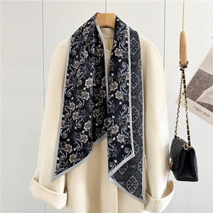 MaraSilk Pure Mulberry Silk-Wool Scarf - Ribbon MS815 57" x 10" MS81503