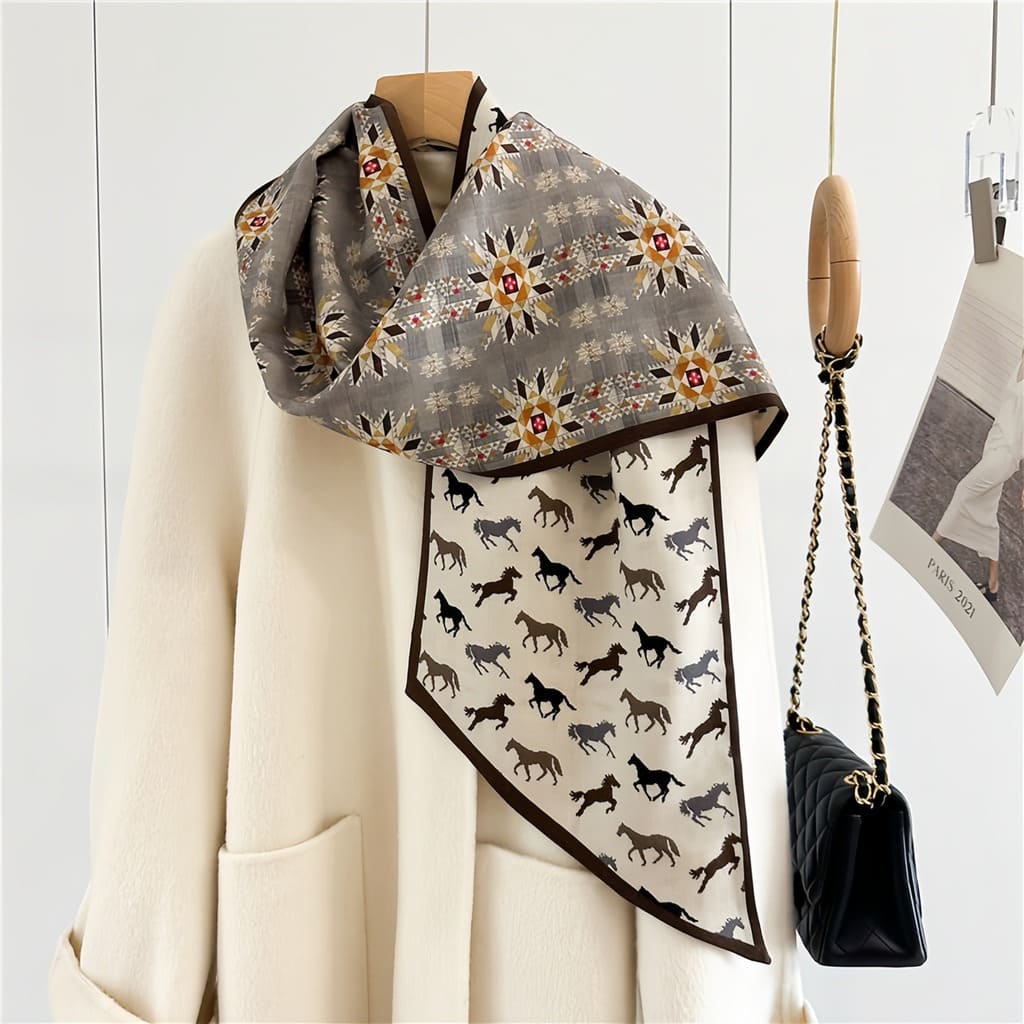 MaraSilk Pure Mulberry Silk-Wool Scarf - Ribbon MS815