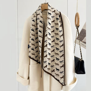 MaraSilk Pure Mulberry Silk-Wool Scarf - Ribbon MS815