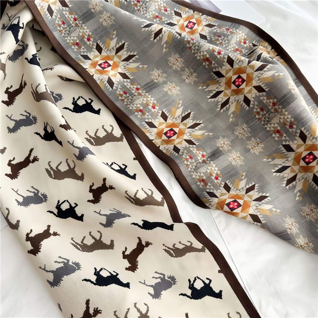 MaraSilk Pure Mulberry Silk-Wool Scarf - Ribbon MS815