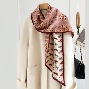 MaraSilk Pure Mulberry Silk-Wool Scarf - Ribbon MS815