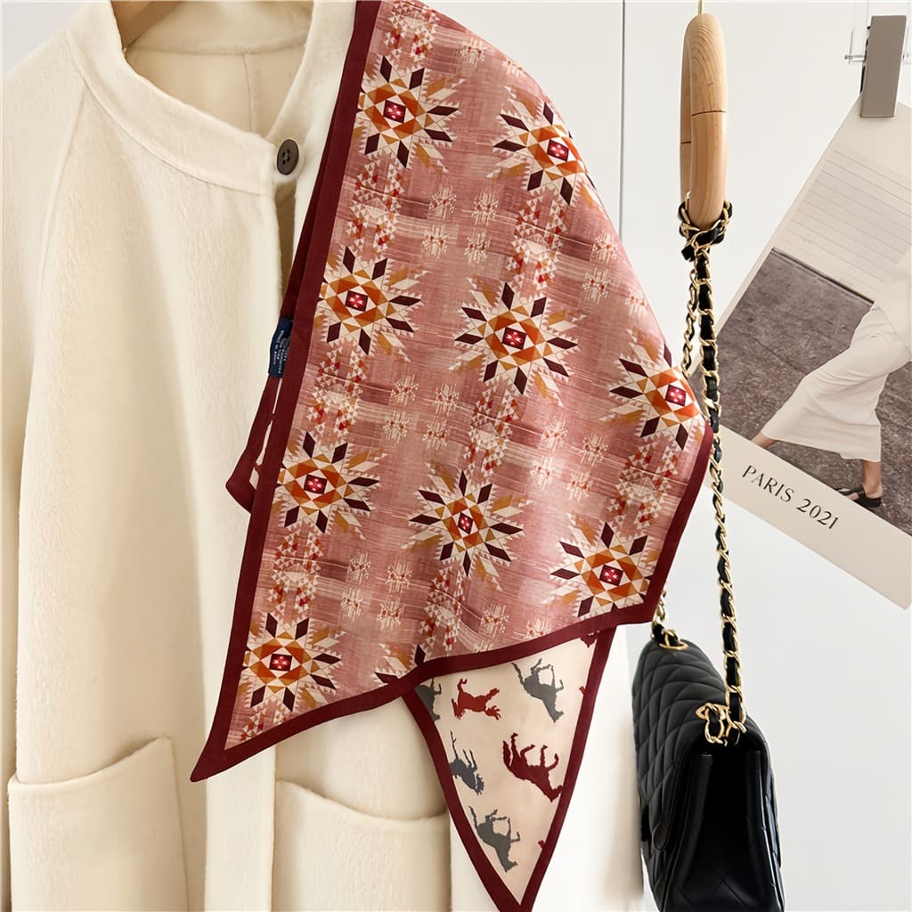 MaraSilk Pure Mulberry Silk-Wool Scarf - Ribbon MS815