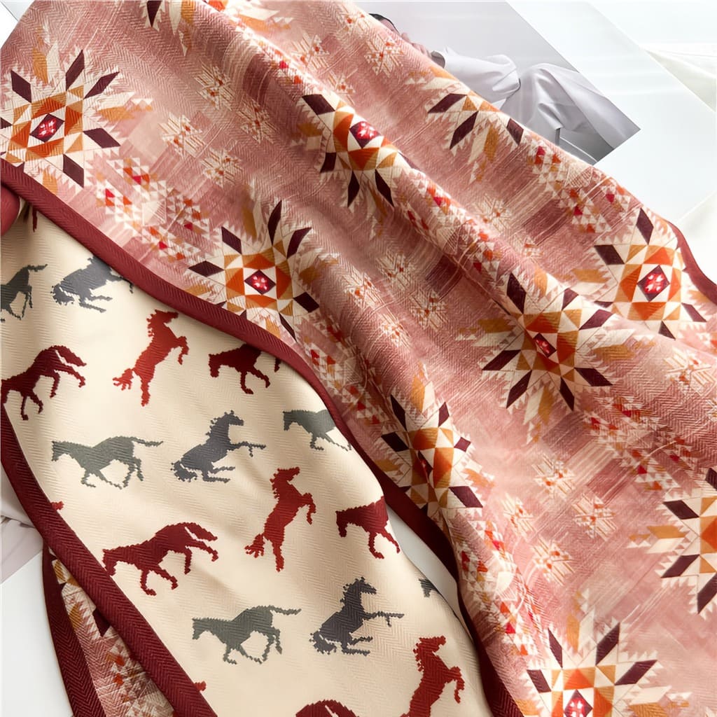 MaraSilk Pure Mulberry Silk-Wool Scarf - Ribbon MS815