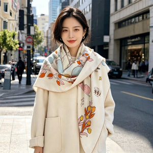 MaraSilk Pure Mulberry Silk-Wool Scarf - Square MS1025