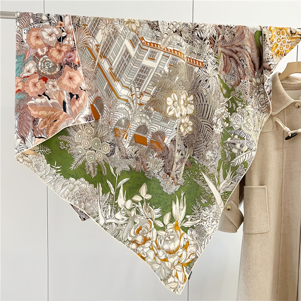 MaraSilk Pure Mulberry Silk-Wool Scarf - Square MS825