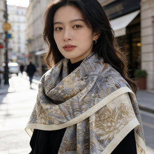 MaraSilk Pure Mulberry Silk-Wool Scarf - Square MS825