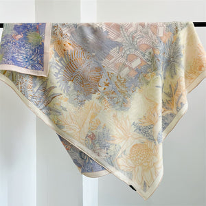 MaraSilk Pure Mulberry Silk-Wool Scarf - Square MS825