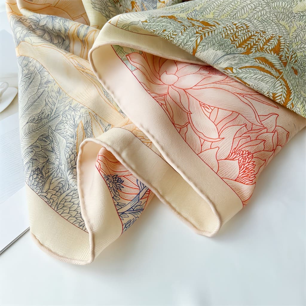 MaraSilk Pure Mulberry Silk-Wool Scarf - Square MS825