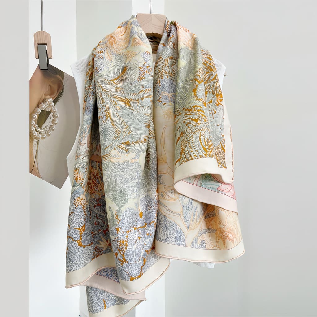 MaraSilk Pure Mulberry Silk-Wool Scarf - Square MS825