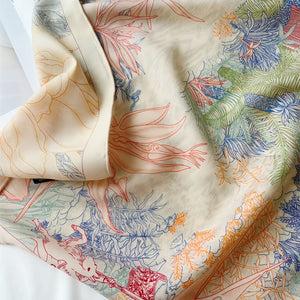 MaraSilk Pure Mulberry Silk-Wool Scarf - Square MS825