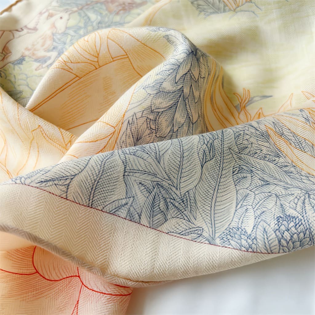 MaraSilk Pure Mulberry Silk-Wool Scarf - Square MS825