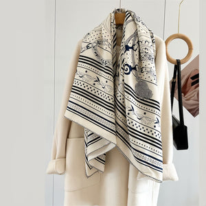 MaraSilk Pure Mulberry Silk-Wool Scarf - Square MS825