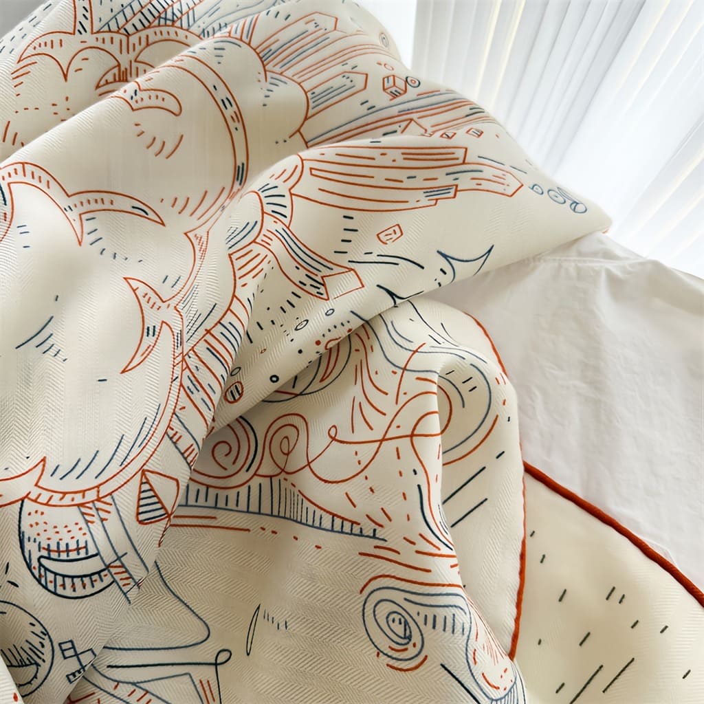 MaraSilk Pure Mulberry Silk-Wool Scarf - Square MS825