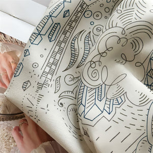 MaraSilk Pure Mulberry Silk-Wool Scarf - Square MS825