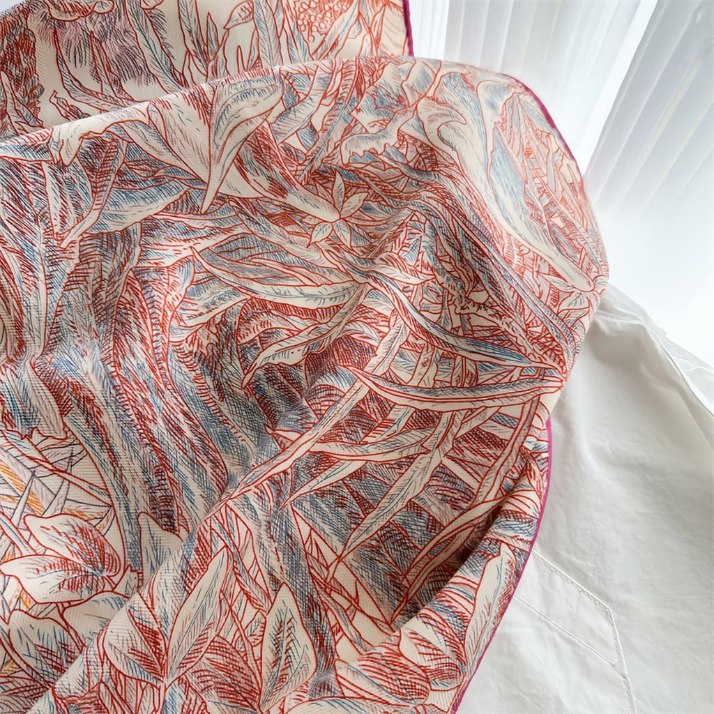 MaraSilk Pure Mulberry Silk-Wool Scarf - Square MS825