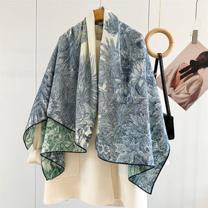 MaraSilk Pure Mulberry Silk-Wool Scarf - Square MS825