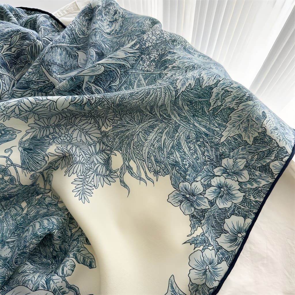 MaraSilk Pure Mulberry Silk-Wool Scarf - Square MS825