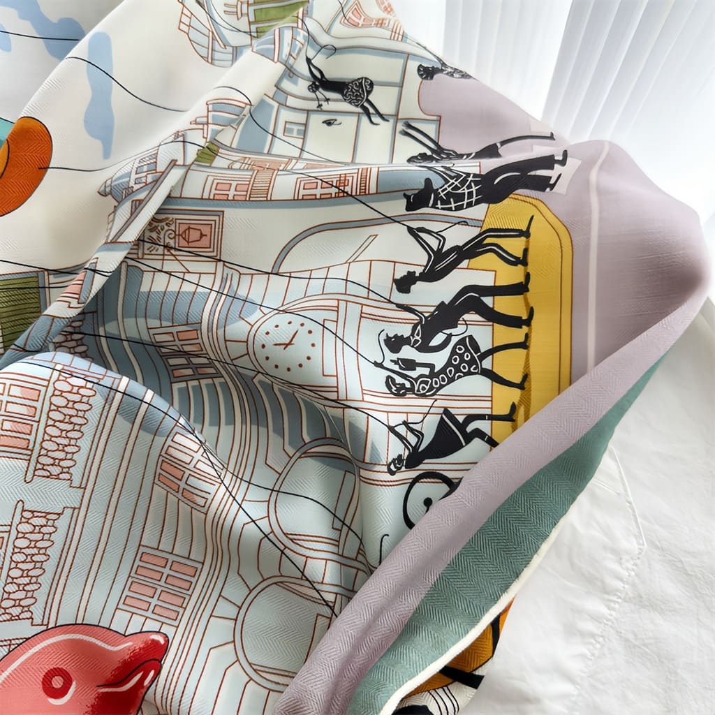 MaraSilk Pure Mulberry Silk-Wool Scarf - Square MS825