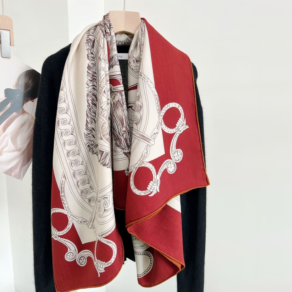 MaraSilk Pure Mulberry Silk-Wool Scarf - Square MS825