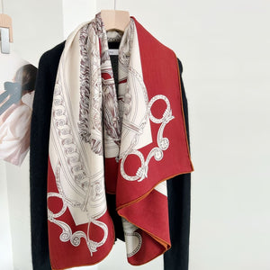 MaraSilk Pure Mulberry Silk-Wool Scarf - Square MS825