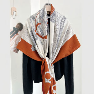 MaraSilk Pure Mulberry Silk-Wool Scarf - Square MS825